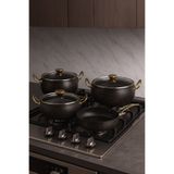 YUNUSOĞLU HOME 7 Parça Granada Granit Tencere ve Tava Seti – 20 cm 2.5L, 24 cm 4.5L, 26 cm Basık 3L, 26 cm Tava