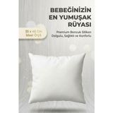 YUNUSOĞLU HOME Bebek Yastığı Premium Boncuk Silikon Dolgulu Yumuşak Konforlu 35X45 cm Beyaz - 35 x 45 cm