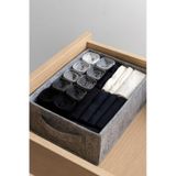 Yunusoğlu Home Dolap İçi Çamaşır Oyuncak Düzenleyici Keçe Saklama Kutusu Sepet Organizer 38x25x13 Cm Gri