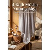 YUNUSOĞLU HOME Gri 4 Katlı Müslin Bebek Battaniyesi Hafif ve Yumuşak Dokulu Mevsimlik Çok Amaçlı Örtü 110X110 cm - 110 x 110 cm
