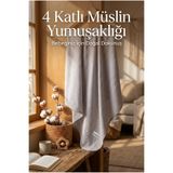 YUNUSOĞLU HOME Gri 4 Katlı Müslin Bebek Battaniyesi Hafif ve Yumuşak Dokulu Mevsimlik Çok Amaçlı Örtü 110x110 cm