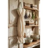 YUNUSOĞLU HOME Yeşil Biyeli Bej Renk Poşetlik – Mutfak Düzenleyici Askılı Çanta – 50 cm Bez Poşet Saklama Torbası