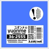 Yuonme Termal Ped / Thermal Pad 2.5mm 3.6W/MK 100X100MM 36-2555