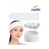 yupilla Beyaz Havlu Saç Bandı – Makyaj & Yüz Yıkama için Ayarlanabilir Spa Bakım Bandı