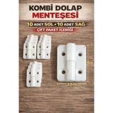 yurdal Kombi Dolap Menteşesi Ve Pano Menteşe Plastik Beyaz Sağ 10 Sol 10 çift ( 20 çift )