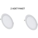 Yurdugül Btsan 15 Watt Beyaz Kasa Beyaz Işık Sıva Altı Yuvarlak LED Panel 2 Adet Paket