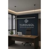 YURDUGÜL Lineer 120 Cm {Siyah Kasa 3000K Gün Işığı} Sarkıt Modern Led Avize Mutfak, Ofis, Mağaza, Salon,