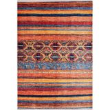 Yurga Mavi Modern Geometrik Etnik Eskitme Desenli Boho Makinada Yıkanabilir Hafif Hav Toz Vermez Leke Tutmaz Kaymaz Taban Dijital Makine Baskı Halı Oturma Odası Salon Yolluk Koridor Mutfak Halısı