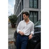 Yurin Erkek Premium Müslin%100 Pamuk Oversize Uzun Kollu Gömlek Beyaz