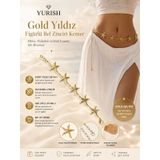 Yurısh Kadın Gold Yıldız Figürlü Bel Zinciri Kemer - Elbise Pantolon Ve Etek Uyumlu Şık Aksesuar