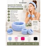 Yurish Mikrofiber Welsoft Emici Peluş Makyaj Yüz Cilt Bakımı ve Yıkama Kol Bandı Sporcu Banyo Spa Saç Taç Bileklik - Çok Renkli