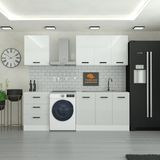 Yurkan 185 cm Mutfak Dolabı Gümüş MDF Kapak Tezgah Dahil YRKN185 100