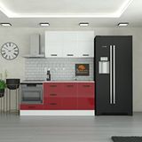 Yurkan 195 Cm Mutfak Dolabı Mdf Kapak Tezgah Dahil Yrkn195 101 Kırmızı