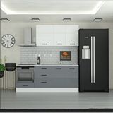Yurkan 210 Cm Mutfak Dolabı Mdf Kapak Tezgah Dahil Yrkn210 98 Gri