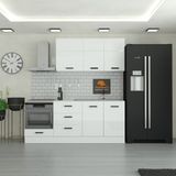 Yurkan 220 cm Mutfak Dolabı Mdf Kapak Tezgah Dahil Modern Tasarım 3 Çekmeceli Beyaz