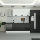 Yurkan 230 Cm Mutfak Dolabı Mdf Kapak Tezgah Dahil Yrkn230 99 Siyah