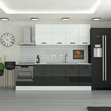 Yurkan 245 Cm Mutfak Dolabı Mdf Kapak Tezgah Dahil Yrkn245 99 Siyah