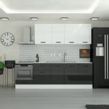 Yurkan 255 Cm Mutfak Dolabı Mdf Kapak Tezgah Dahil Yrkn255 99 Siyah