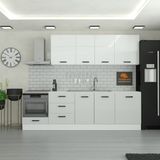 Yurkan 275 cm Modern Mutfak Dolabı MDF Kapak Gümüş Renk 11 Parça Yüksek Depolama Fonksiyonu