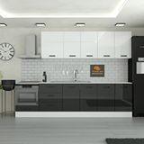 Yurkan 285 Cm Mutfak Dolabı Mdf Kapak Tezgah Dahil Yrkn285 99 Siyah