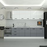 Yurkan 310 Cm Mutfak Dolabı Mdf Kapak Tezgah Dahil Yrkn310 98 Gri