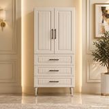 Yurkan Bibury Çok Amaçlı Dolap 60 cm 2 Kapak 3 Çekmece Soft Aytaşı - Çok Amaçlı Banyo Dolabı - Gri