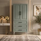 Yurkan Interlaken Çok Amaçlı Dolap 60 cm 2 Kapak 3 Çekmece Lake Beton Grisi - Çok Amaçlı Çekmeceli Dolap - Bej