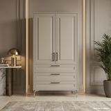 Yurkan Sanremo Çok Amaçlı Dolap 60 cm 2 Kapak 3 Çekmece Soft Cappuccino - Çok Amaçlı Banyo Dolabı - Bej
