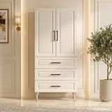 Yurkan Stresa Çok Amaçlı Dolap 60 cm 2 Kapak 3 Çekmece Lake Krem - Çok Amaçlı Erzak Dolabı - Gri