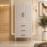 Yurkan Windsor Çok Amaçlı Dolap 60 cm 2 Kapak 3 Çekmece Soft Ipek Gri - Çok Amaçlı Banyo Dolabı - Pudra