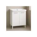 YURKUR MOBİLYA Şık Beyaz Banyo Alt Dolabı Ayaklı Lavabo Dolabı Raflı, Çift Kapaklı 62*45*40