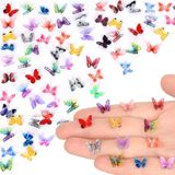 Yuronam 70 adet Mini kelebekler minik reçine kelebekler minyatür süsler peri bahçe Dollhouse mikro peyzaj dekorasyon
