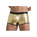 YurtMarketing 11T-Erkek İç Giyim-YurtMarketing Fantezi Deri Görünümlü Seksi Altın Erkek Boxer - Fantezi Tanga TG274604 Altın XS
