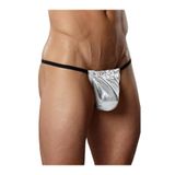 YurtMarketing 13T-Erkek Fantezi Slip-Jockstrap-YurtMarketing Fantazi Gümüş Renk Lame Erkek String-Tanga TG274579 Gümüş S