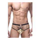 YurtMarketing 13T-Erkek Fantezi Slip-Jockstrap-YurtMarketing Fantezi Altın Önü Halkalı Seksi Erkek String-tanga TG27459 Altın XL