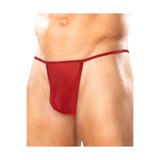YurtMarketing 13T-Erkek Fantezi Slip-Jockstrap-YurtMarketing Fantezi Kırmızı Transparan Seksi Tül Erkek String TG274602 Kırmızı L