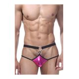 YurtMarketing 13T-Erkek Fantezi Slip-Jockstrap-YurtMarketing Fantezi Pembe Önü Halkalı Seksi Erkek String-tanga Pembe S