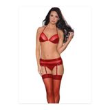 YurtMarketing 2T-Fantezi Jartiyer Takımları-YurtMarketing Fantezi Mini Etekli Seksi Kırmızı Jartiyer Takım TG272371 Çok Renkli L