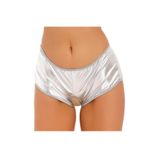 YurtMarketing 4T-Fantezi Tanga-Külot-String-YurtMarketing Fantezi Gümüş Özel Bölgeleri Açık Parlak Külot TG270049 Gümüş M