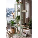 Yurudesign Blom Saksılık Saksı Standı Dekoratif Çiçeklik Rafı Ahşap Kayın İskelet 5 Raflı 106cm Ihlamur Yeşili BL1-Y