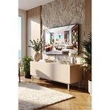 Yurudesign Coast Tv Ünitesi Sehpası 2 Kapaklı Ahşap Ayaklı 120CM Kumsal Co3-Co - Bej