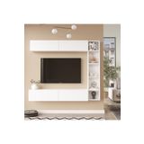 Yurudesign Cohen Tv Ünitesi Kitaplık Duvara Monte Beyaz CN1-W