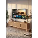 Yurudesign Dune Tv Ünitesi Sehpası Ahşap Ayaklı 3 Ahşap Jüt Kapaklı 180cm Sepet-jüt Dn2-sj Kahverengi