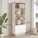Yurudesign Future Kitaplık Raf 2 Kapaklı Raflı 168CM Çam-Beyaz FR16-AW