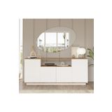 Yurudesign Future Konsol 4 Kapaklı Raflı 180CM Çam-Beyaz FR15-AW