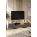 Yurudesign Future Tv Ünitesi Çam-Antrasit Modern Tasarım Suntalam 328 cm Genişlik 200 cm Yükseklik FR7-AA - Gri