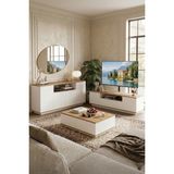 Yurudesign Future TV Ünitesi Orta Sehpa Konsol Seti Suntalam Beyaz Çam 3'lü 180 cm FR18-AW