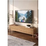 Yurudesign Future TV Ünitesi Sehpası, Ahşap Ayaklı, 180 cm, Kahverengi