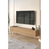 Yurudesign Future Tv Ünitesi Sehpası Ahşap Ayaklı 180CM Sepet FR8X-S - Kahverengi