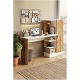 Yurudesign Laura Kitaplıklı Çalışma Masası Atlantik Çam Beyaz Ct2-aw Kahverengi